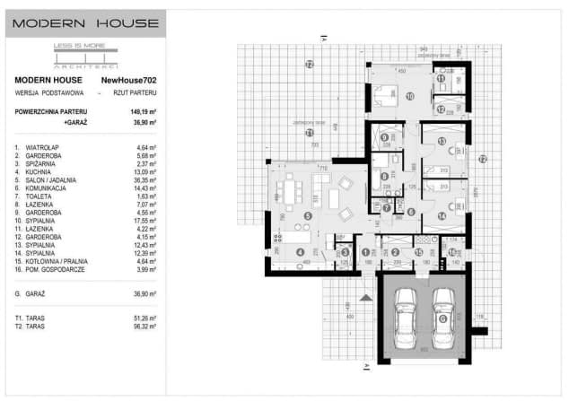 Rzut projektu NewHouse 702 - Rzut parteru