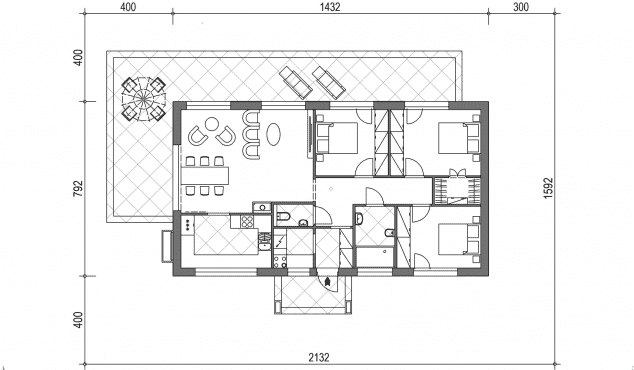 Rzut projektu domek na Wierchowej 49 (049 ES) - Usytuowanie na działce
