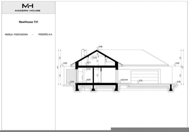 Rzut projektu NewHouse 731 - Przekrój