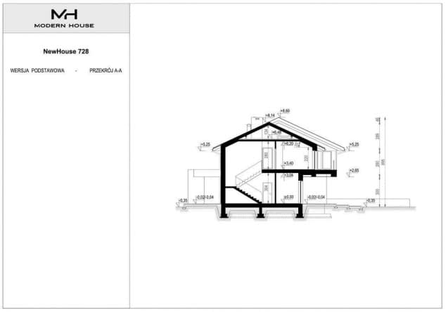 Rzut projektu NewHouse 728 - Przekrój