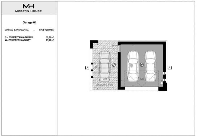 Rzut projektu Garage 01 - Rzut