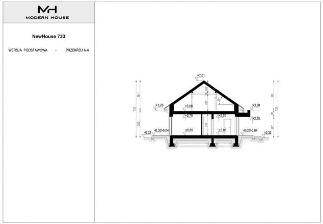 Rzut projektu NewHouse 733 - Przekrój