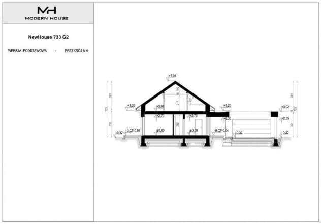 Rzut projektu NewHouse 733 G2 - Przekrój