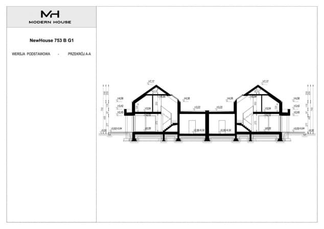 Rzut projektu NewHouse 753 B G1 - Przekrój