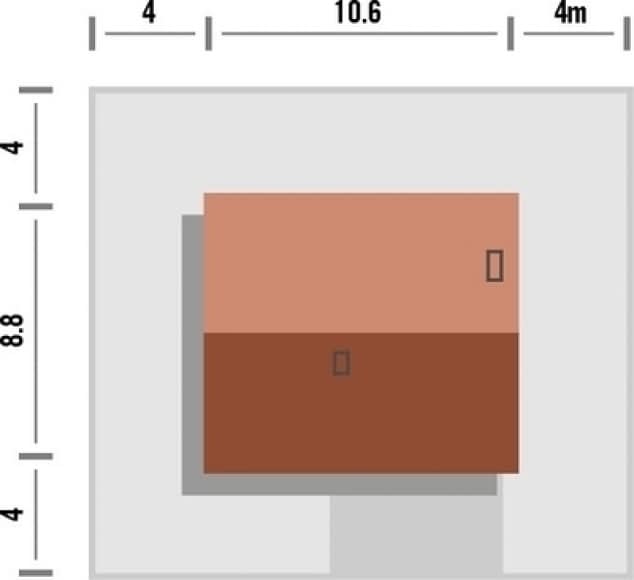 Rzut projektu Funky z garażem - Rzut na działce
