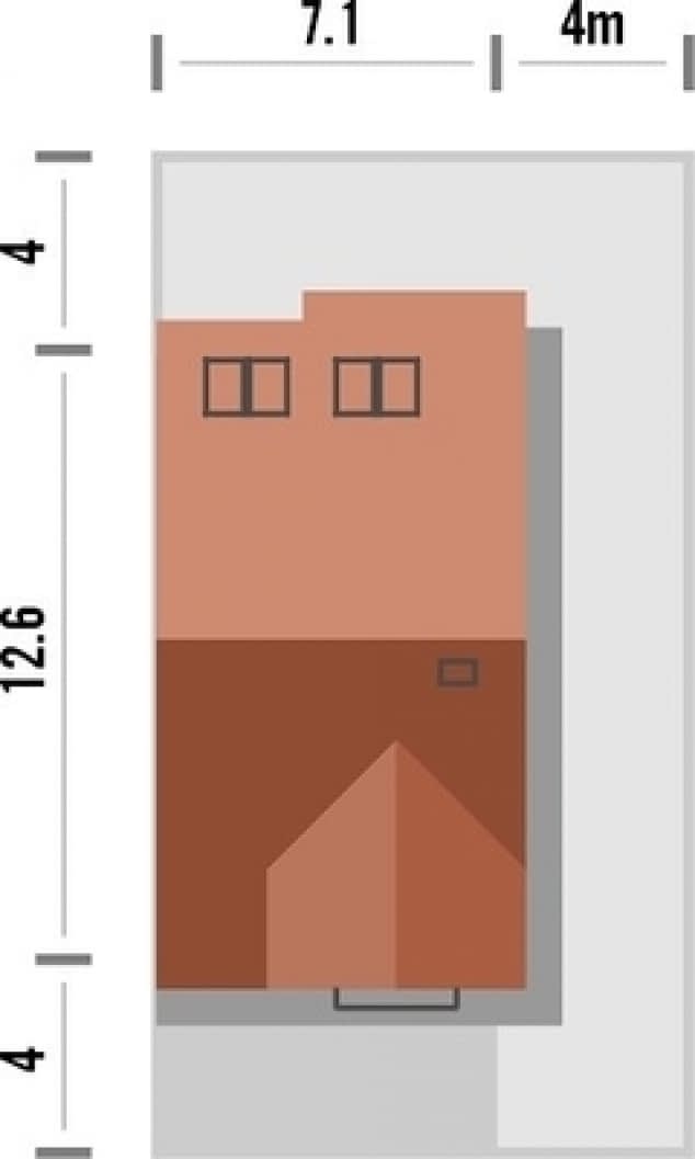 Rzut projektu Mieszko 3 - Rzut na działce