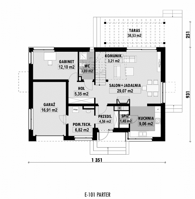 Rzut projektu E-101 -  