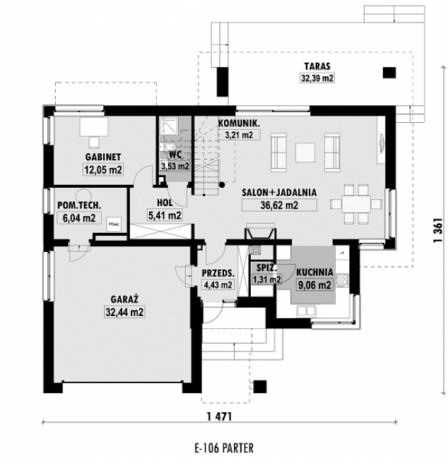 Rzut projektu E-106 -  