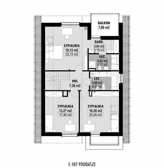 Rzut projektu E-107 -  