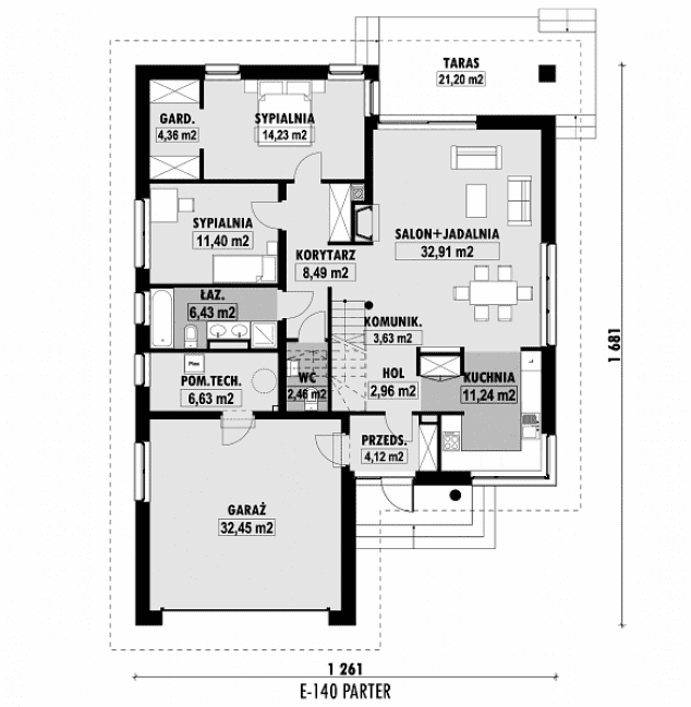 Rzut projektu E-140 -  