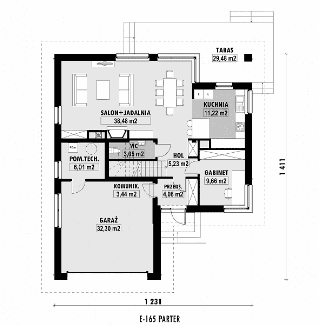 Rzut projektu E-165 -  
