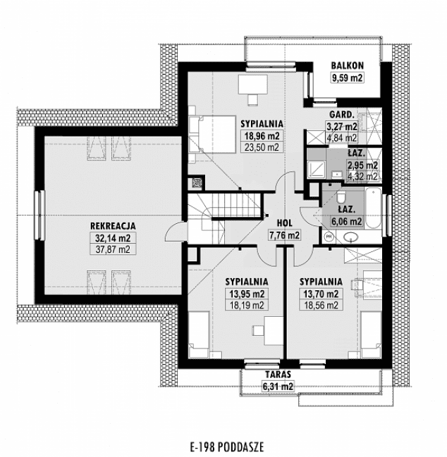 Rzut projektu E-198 -  