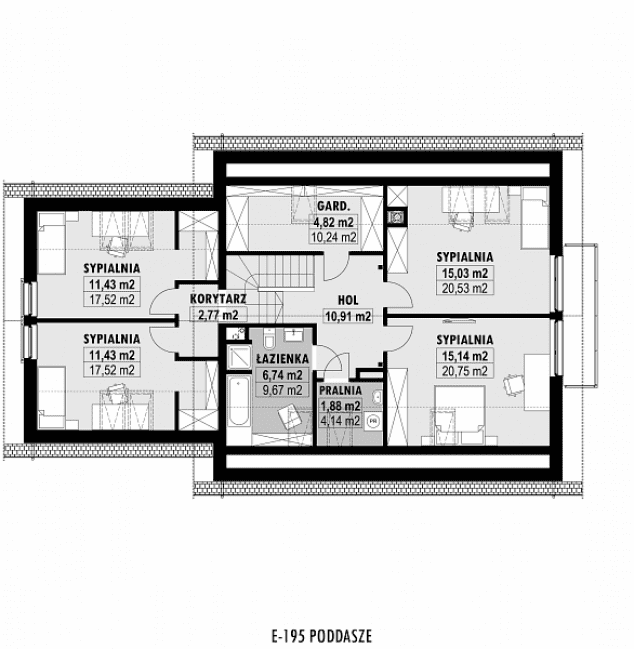 Rzut projektu E-195 -  