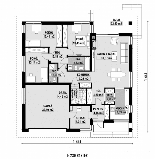 Rzut projektu E-230 -  