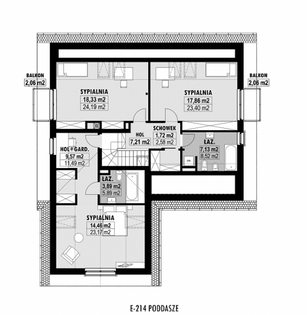 Rzut projektu E-214 -  
