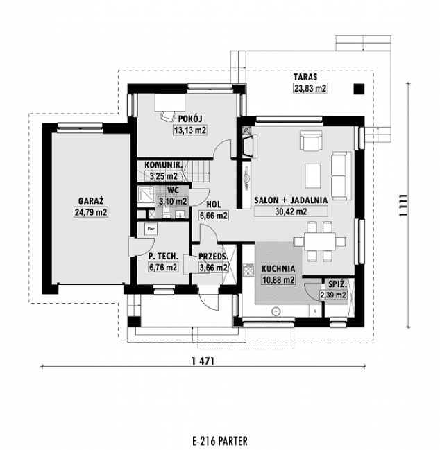 Rzut projektu E-216 -  