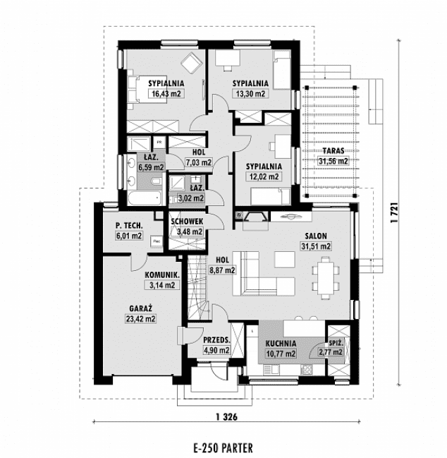 Rzut projektu E-250 -  