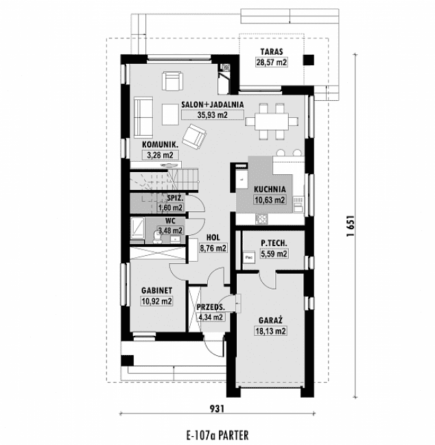 Rzut projektu E-107a -  