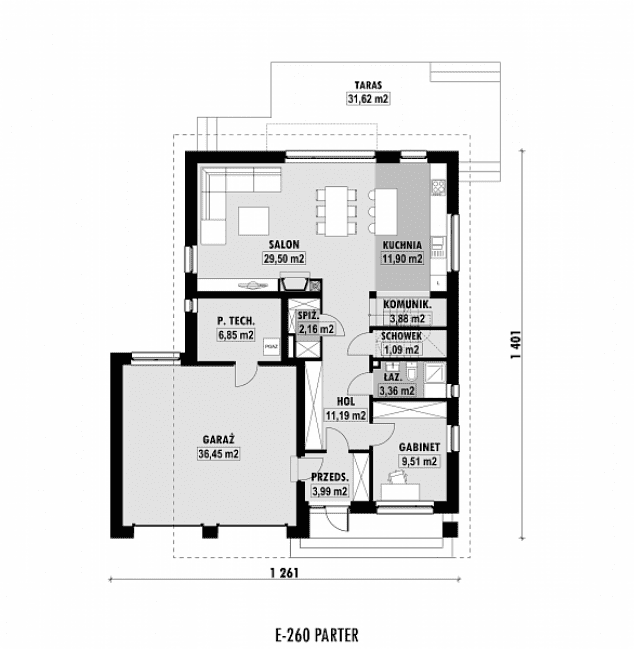 Rzut projektu E-260 -  