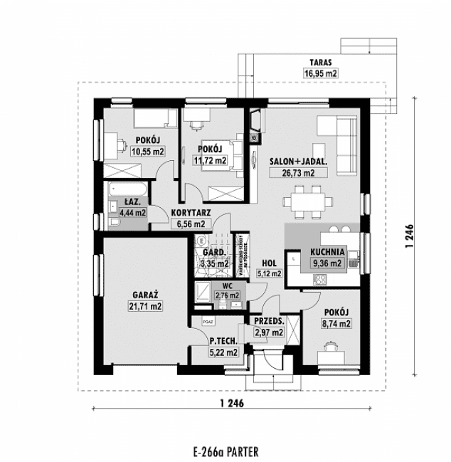 Rzut projektu E-266a -  