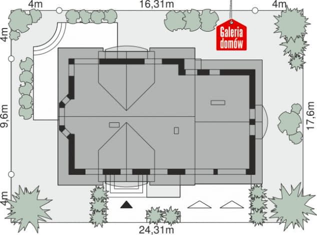 Rzut projektu Dom przy Cyprysowej 15 D - Sytuacja