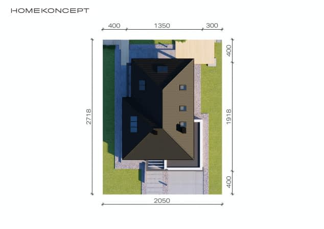 Rzut projektu HOMEKONCEPT 57 - Usytuowanie na działce