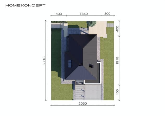 Rzut projektu HOMEKONCEPT 55 - Usytuowanie na działce