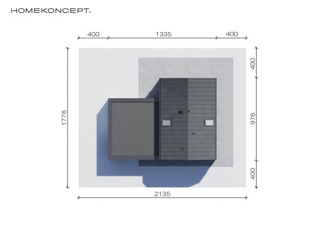 Rzut projektu HOMEKONCEPT 101 wariant 02 - Usytuowanie na działce