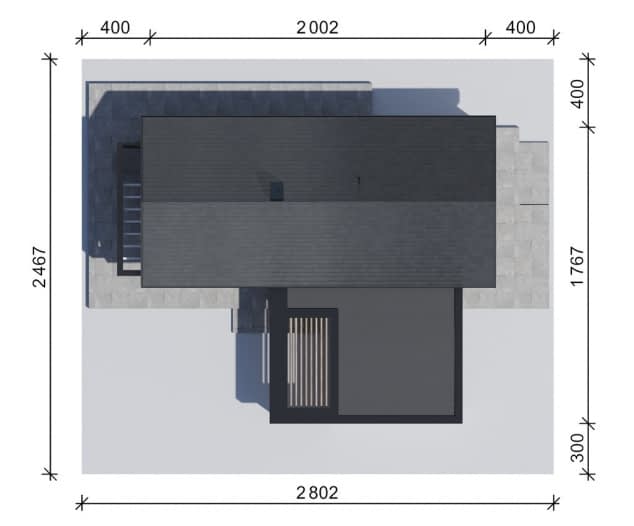 Rzut projektu NewHouse 733 G2 - Usytuowanie na działce