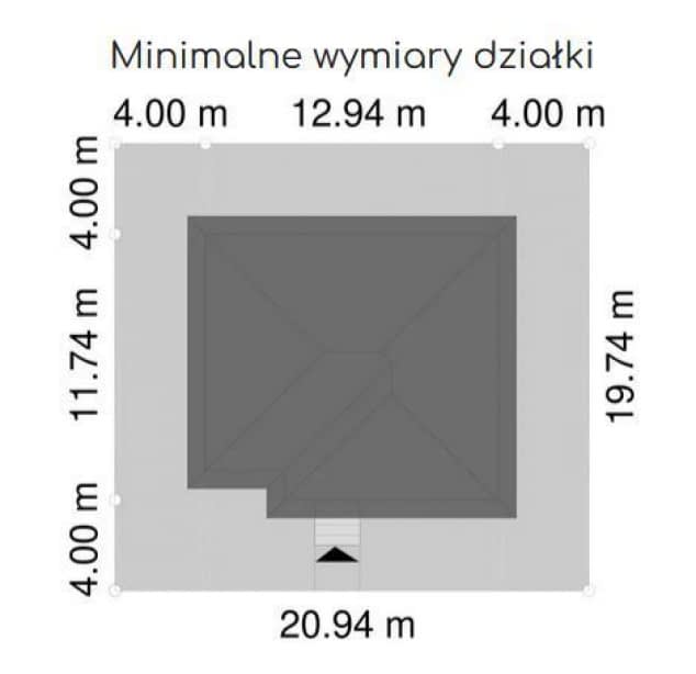 Rzut projektu EG-106 wariant IV - Usytuowanie na działce