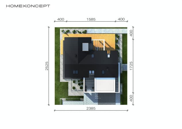 Rzut projektu HOMEKONCEPT 49 - Usytuowanie na działce