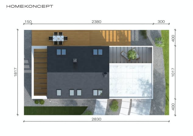 Rzut projektu HOMEKONCEPT 50 - Usytuowanie na działce