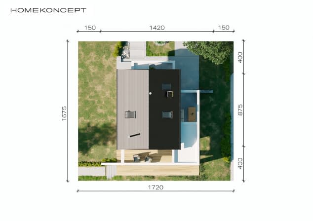 Rzut projektu HOMEKONCEPT 65 - Usytuowanie na działce