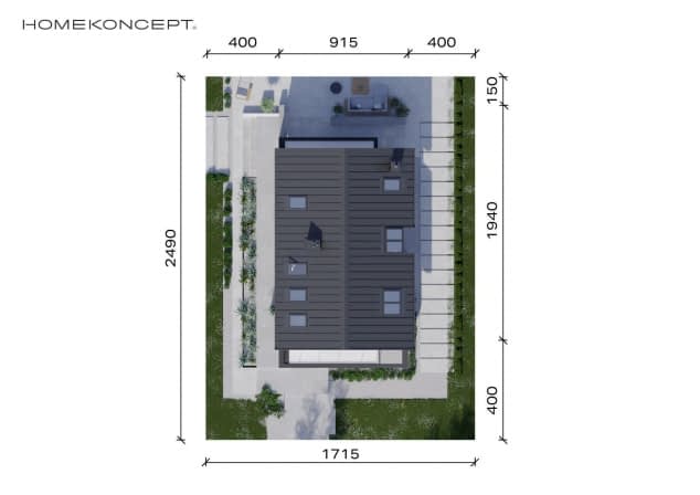 Rzut projektu HOMEKONCEPT 78 - Usytuowanie na działce