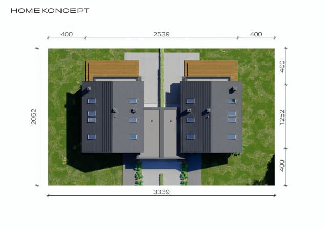 Rzut projektu HOMEKONCEPT 72 D - Usytuowanie na działce