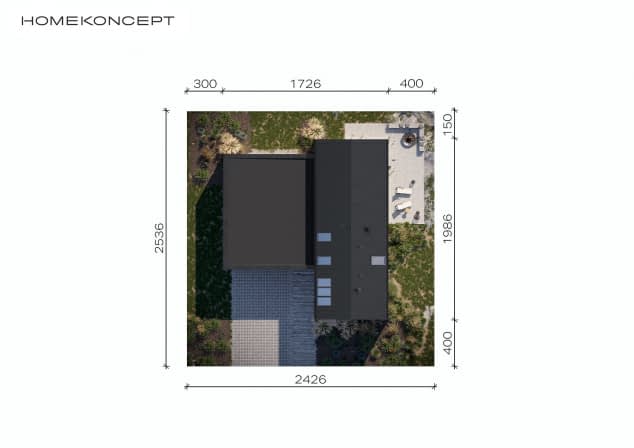 Rzut projektu HOMEKONCEPT 89 G2 - Usytuowanie na działce