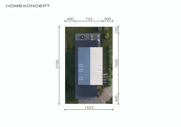 Rzut projektu HOMEKONCEPT 95 - Usytuowanie na działce