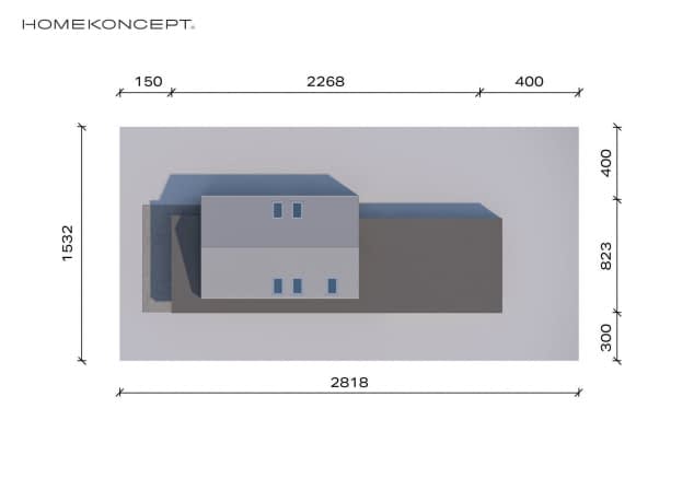 Rzut projektu HOMEKONCEPT 95 G2 - Usytuowanie na działce