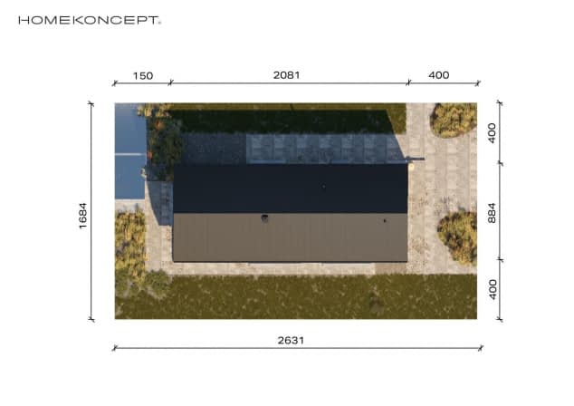 Rzut projektu HOMEKONCEPT 117 - Usytuowanie na działce