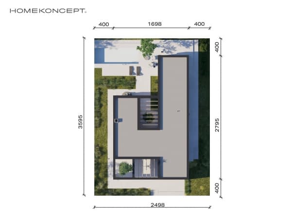 Rzut projektu HOMEKONCEPT 110 - Usytuowanie na działce