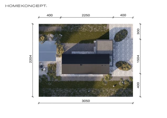 Rzut projektu HOMEKONCEPT 117 G2 wariant 02 - Usytuowanie na działce