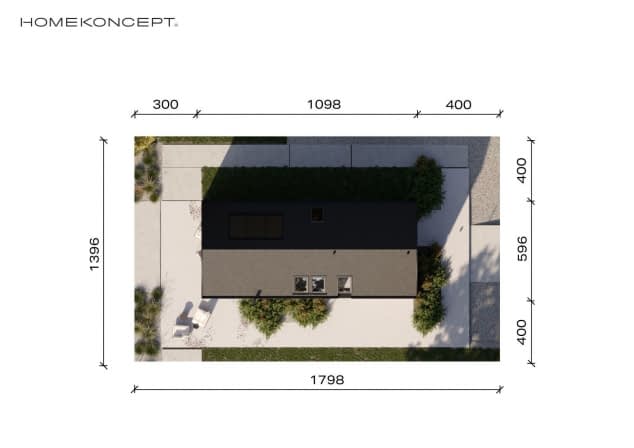 Rzut projektu HOMEKONCEPT 129 - Usytuowanie na działce
