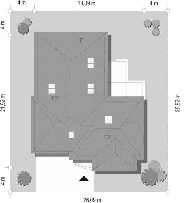 Rzut projektu Komfortowy 2 - sytuacja
