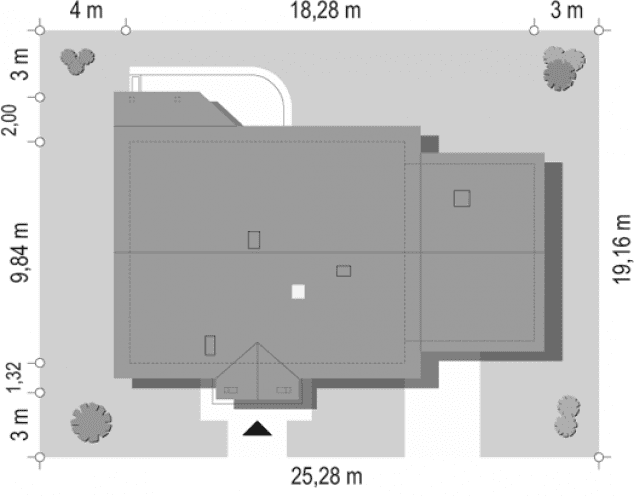 Rzut projektu Niezapominajka z garażem 2 - sytuacja