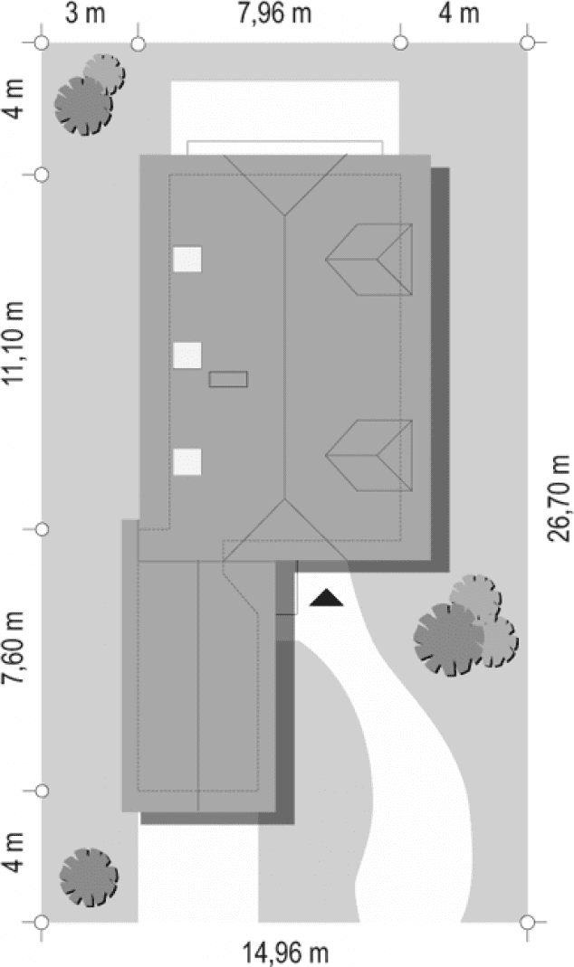 Rzut projektu Pierwszy Dom 2 - sytuacja