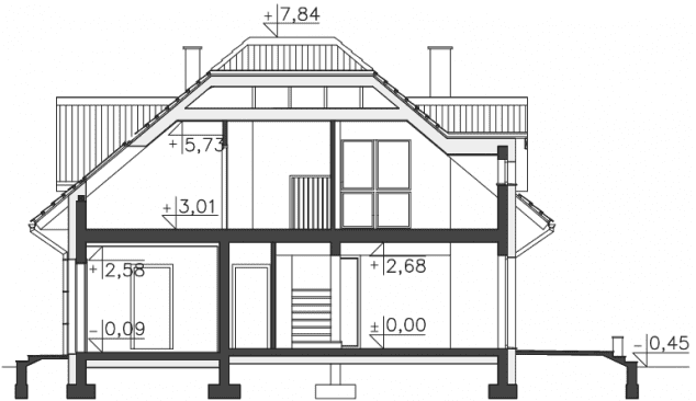 Rzut projektu Avalon III (DCP206b) - Przekrój
