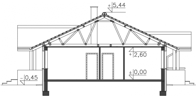 Rzut projektu Aspen III (LMB67b) - Przekrój