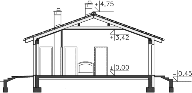 Rzut projektu Bibione (LMB78) - Przekrój