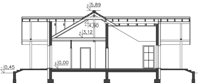 Rzut projektu Larissa (LMB56) - Przekrój