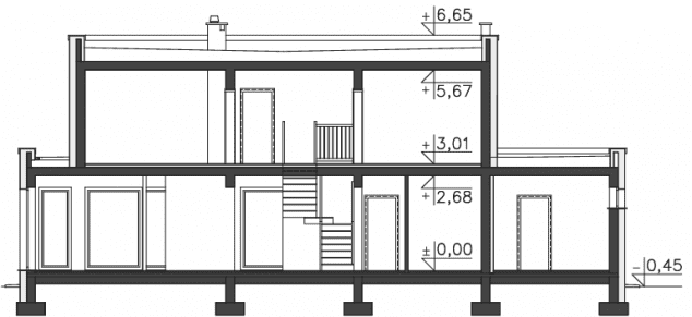 Rzut projektu Auckland (DCP292) - Przekrój